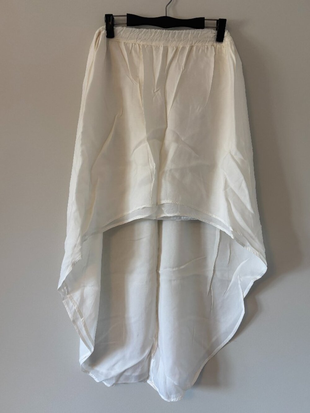 Handmade High Low White Skirt Sheath Medium Satin